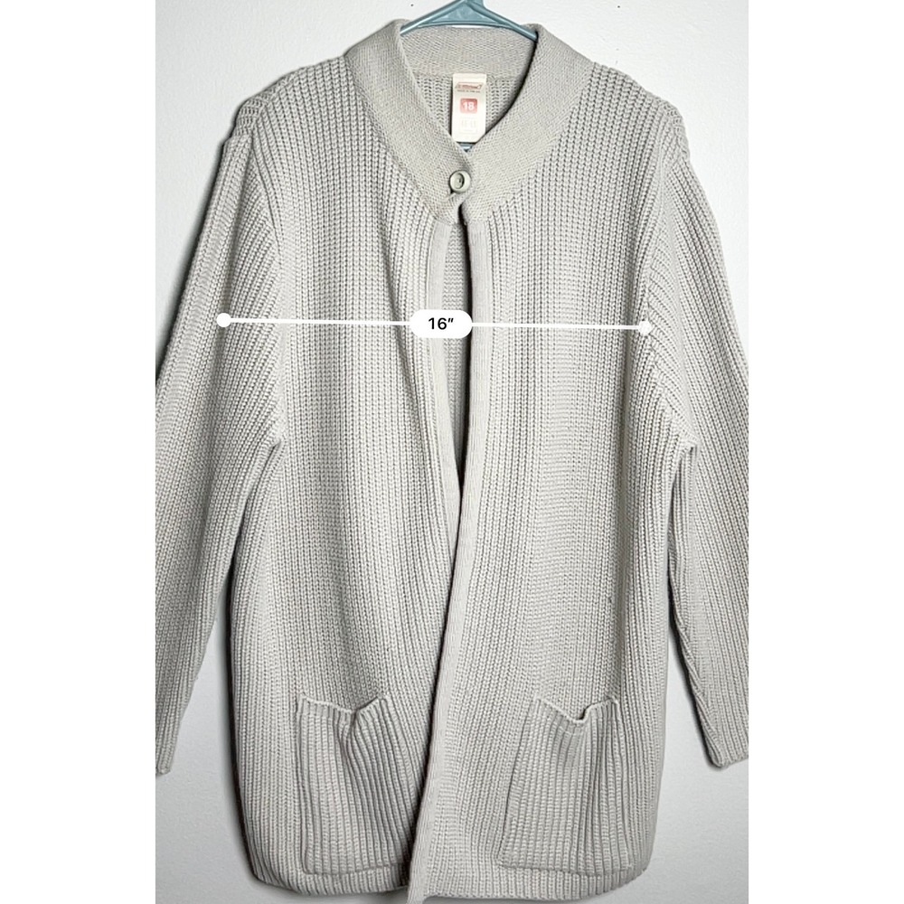 St Michael Vintage Grey Shaker Knit Longline Chic Cardigan Sweater XL - Picture 5 of 9